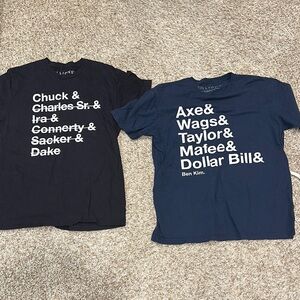 Men t shirts from the show Billiona Graphic T-Shirt - Black and Blue Medium